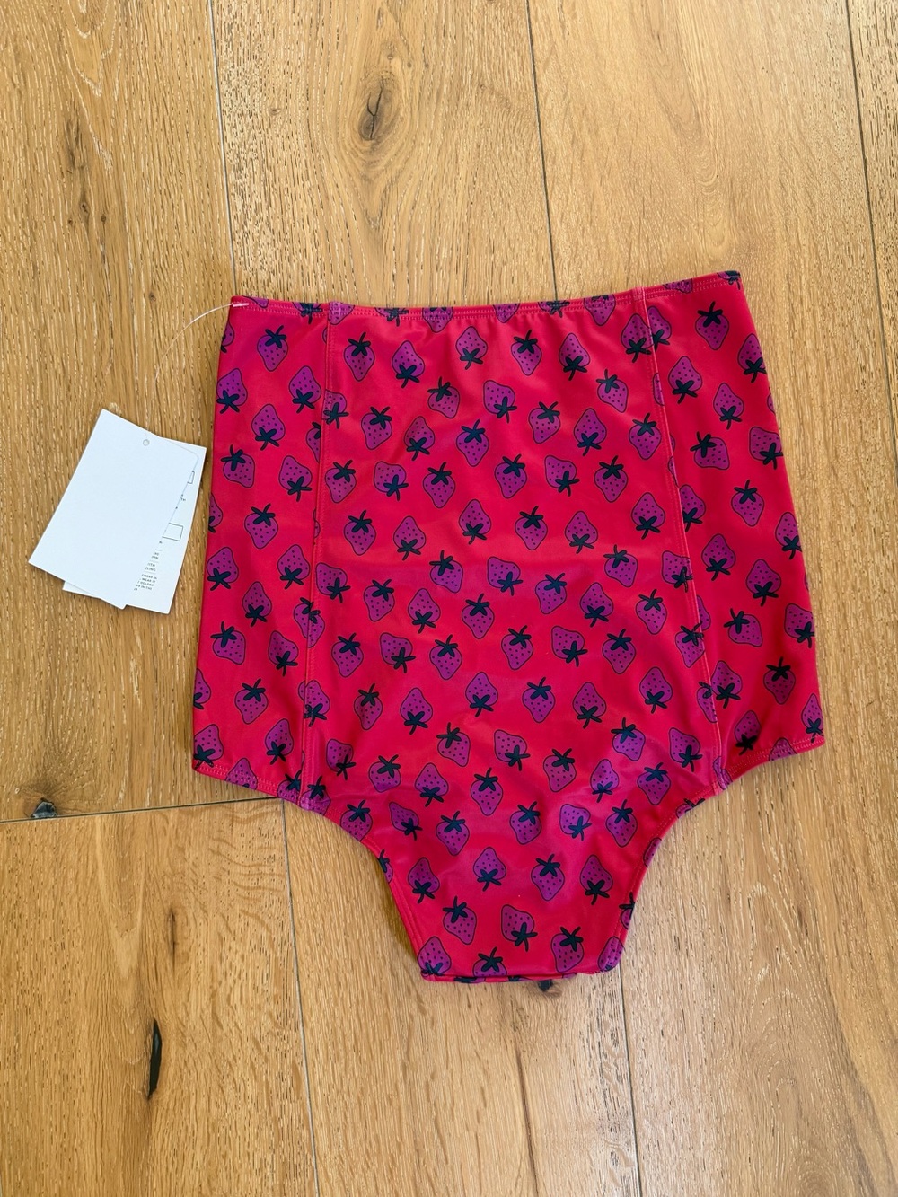 π Kortni Jeane SWIM BOTTOM Red Strawberry High-Waist Swim Bottoms - Picture 5 of 6